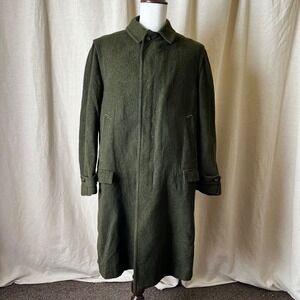 Vintage Lodenfrey Munich Green Loden Wool Coat Size L Alpine Austrian